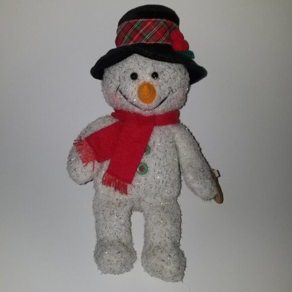 NEW Icicle Snowman Plush Papel Classics 12" White Silver Tinsel Christmas - Picture 1 of 10